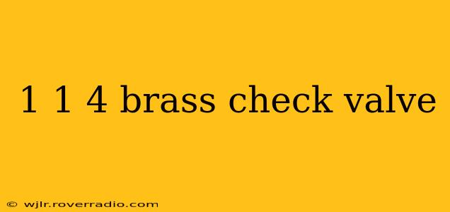 1 1 4 brass check valve