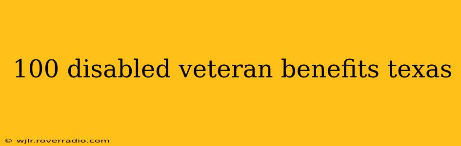 100 disabled veteran benefits texas