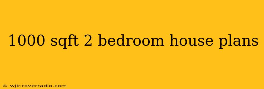 1000 sqft 2 bedroom house plans