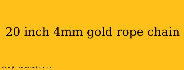 20 inch 4mm gold rope chain
