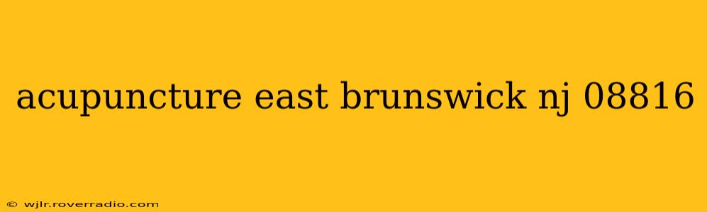 acupuncture east brunswick nj 08816