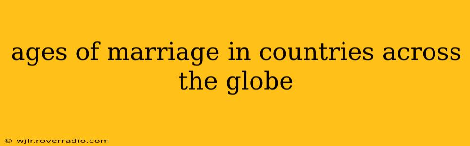 ages of marriage in countries across the globe