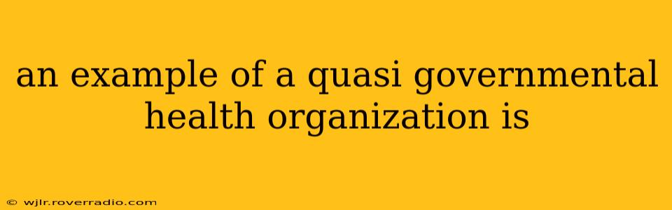 an example of a quasi governmental health organization is