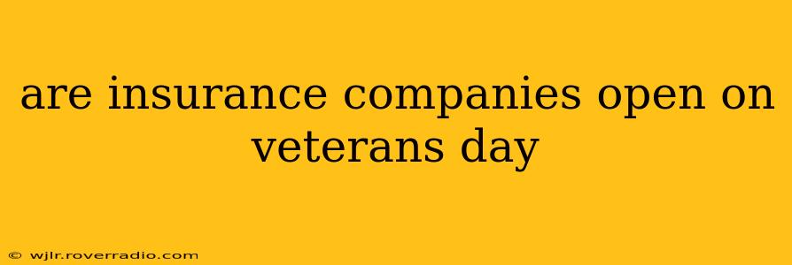 are insurance companies open on veterans day
