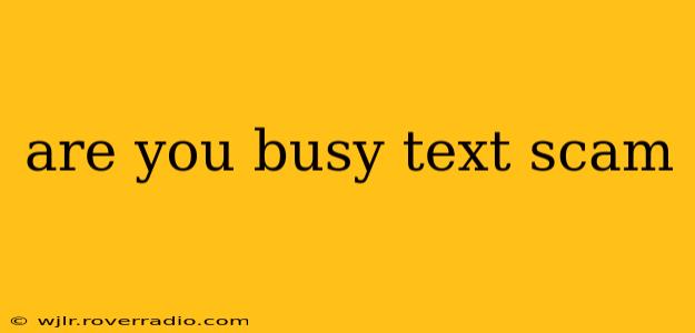 are you busy text scam