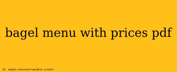 bagel menu with prices pdf
