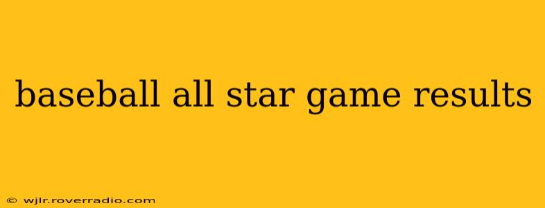 baseball all star game results