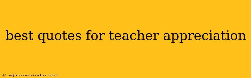 best quotes for teacher appreciation