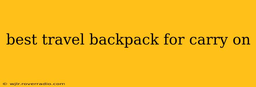 best travel backpack for carry on