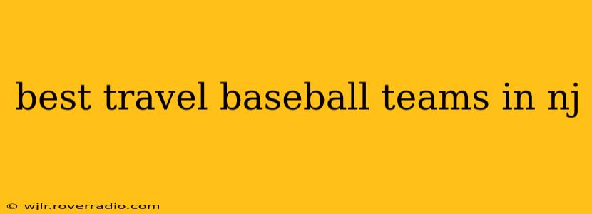 best travel baseball teams in nj