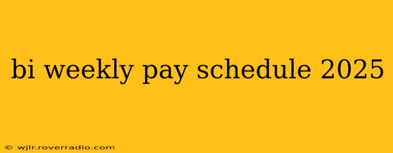 bi weekly pay schedule 2025