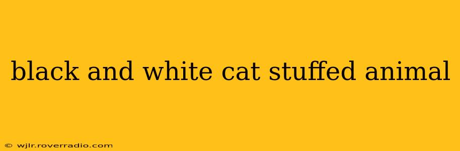 black and white cat stuffed animal