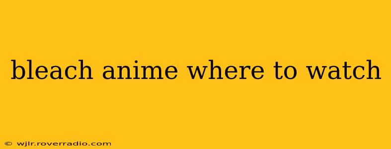 bleach anime where to watch