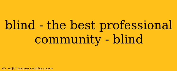 blind - the best professional community - blind