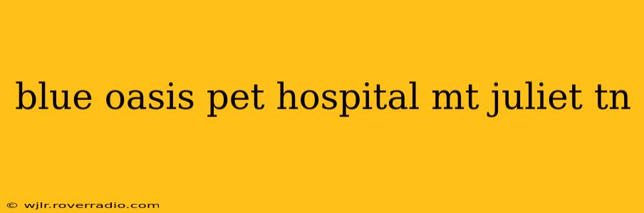 blue oasis pet hospital mt juliet tn