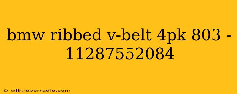 bmw ribbed v-belt 4pk 803 - 11287552084