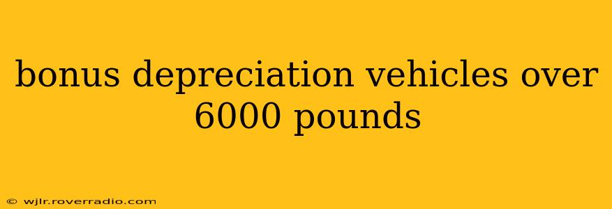 bonus depreciation vehicles over 6000 pounds