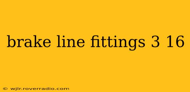 brake line fittings 3 16