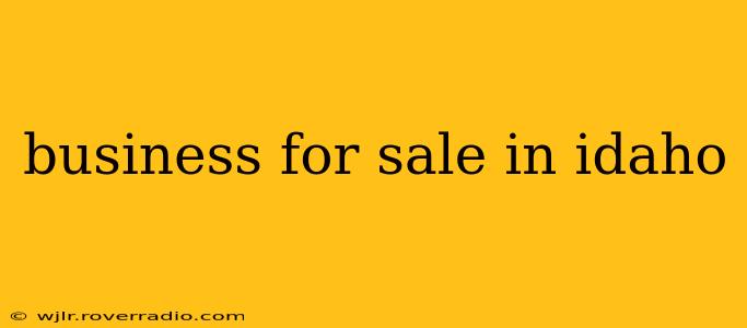 business for sale in idaho