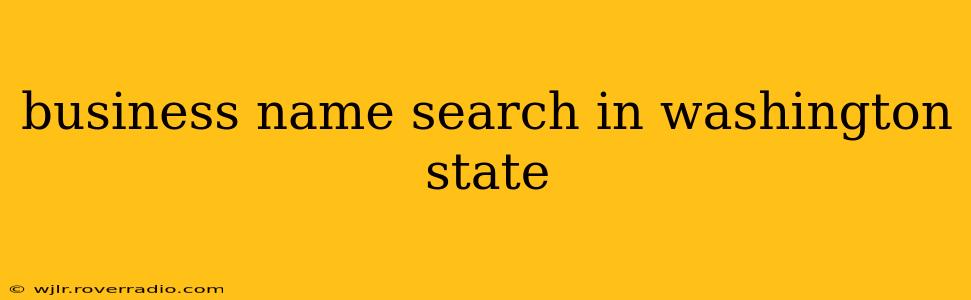 business name search in washington state