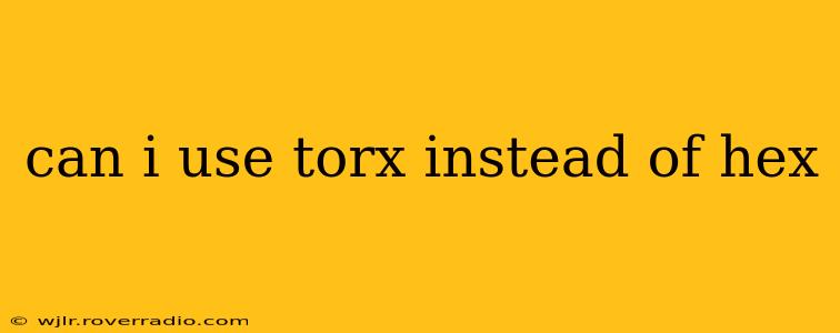 can i use torx instead of hex