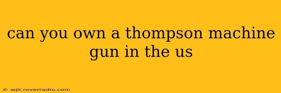 can you own a thompson machine gun in the us