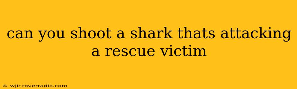 can you shoot a shark thats attacking a rescue victim