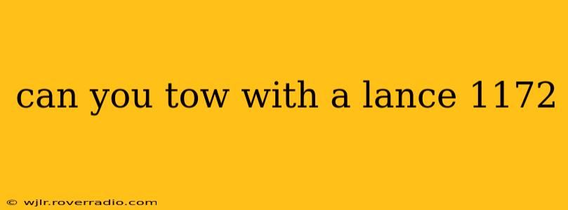 can you tow with a lance 1172