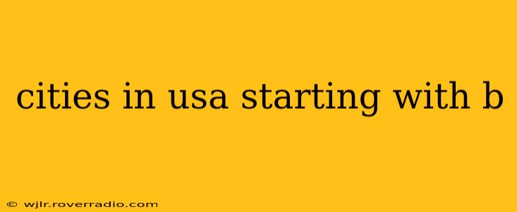 cities in usa starting with b