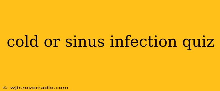 cold or sinus infection quiz