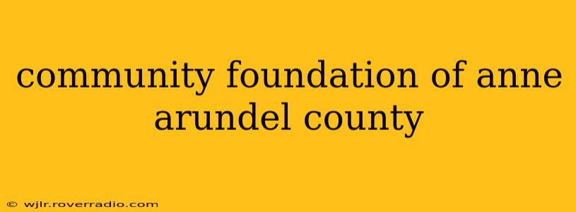 community foundation of anne arundel county