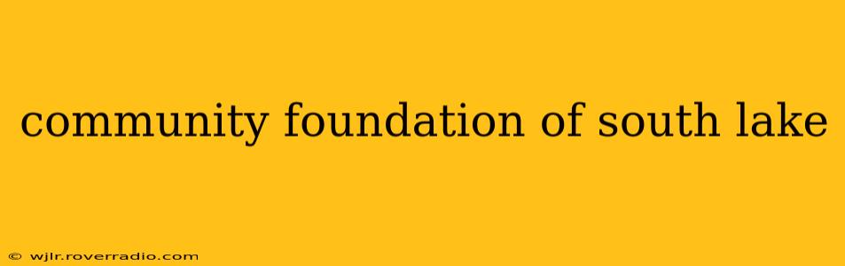 community foundation of south lake