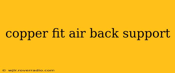 copper fit air back support