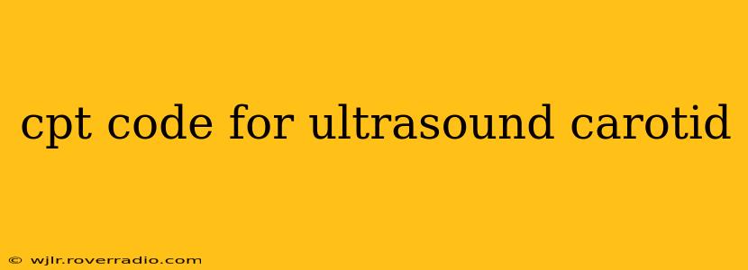 cpt code for ultrasound carotid