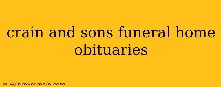 crain and sons funeral home obituaries