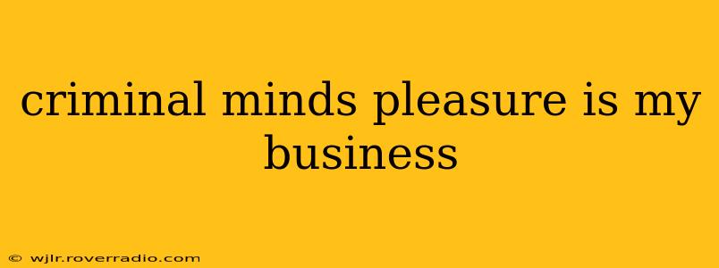 criminal minds pleasure is my business