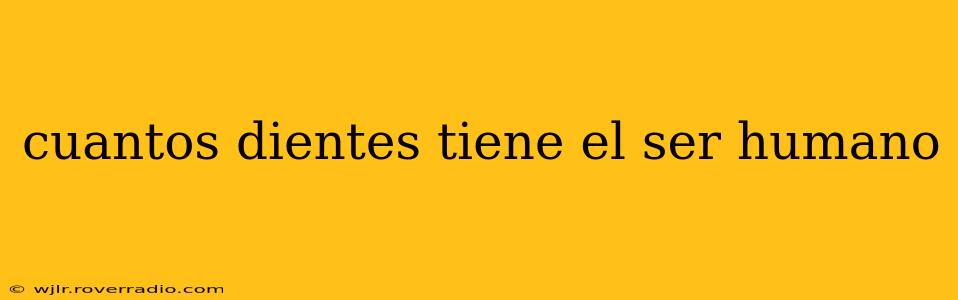 cuantos dientes tiene el ser humano