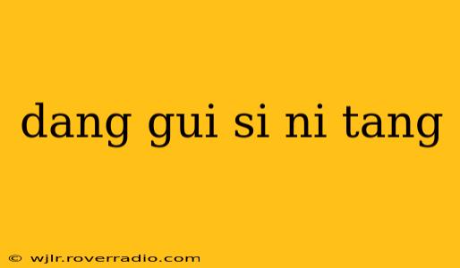 dang gui si ni tang
