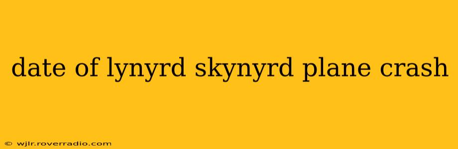 date of lynyrd skynyrd plane crash