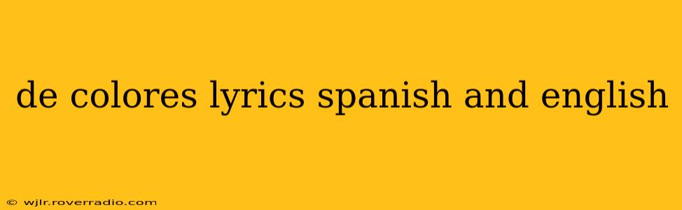 de colores lyrics spanish and english