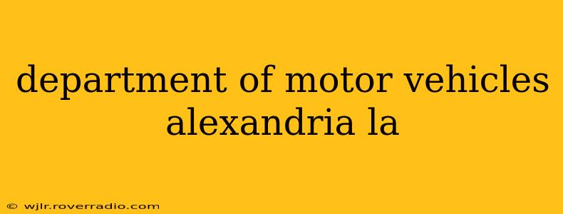 department of motor vehicles alexandria la