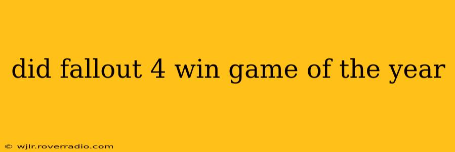did fallout 4 win game of the year