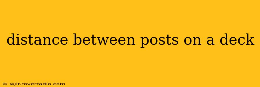 distance between posts on a deck
