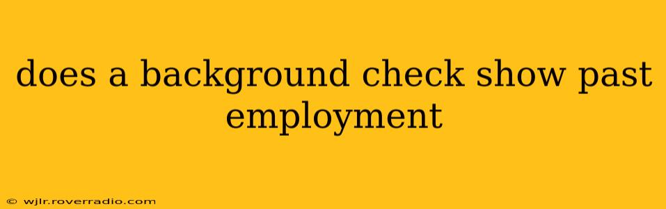 does a background check show past employment
