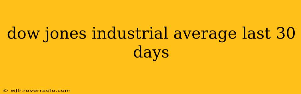 dow jones industrial average last 30 days