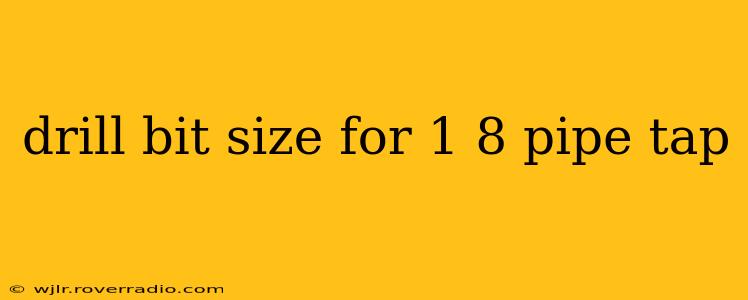 drill bit size for 1 8 pipe tap