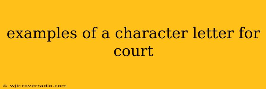 examples of a character letter for court