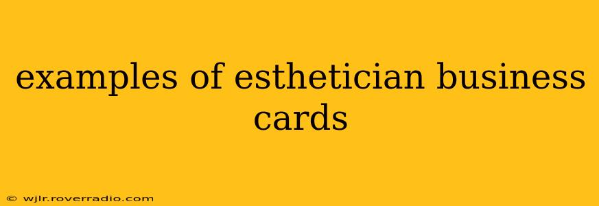 examples of esthetician business cards