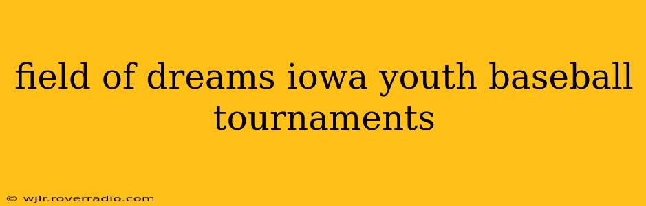 field of dreams iowa youth baseball tournaments