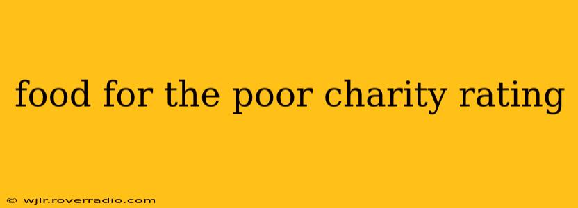 food for the poor charity rating